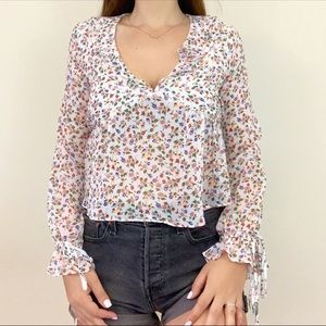 'Pretty Girl' Ruffle Floral Print Blouse